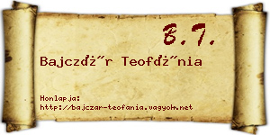 Bajczár Teofánia névjegykártya